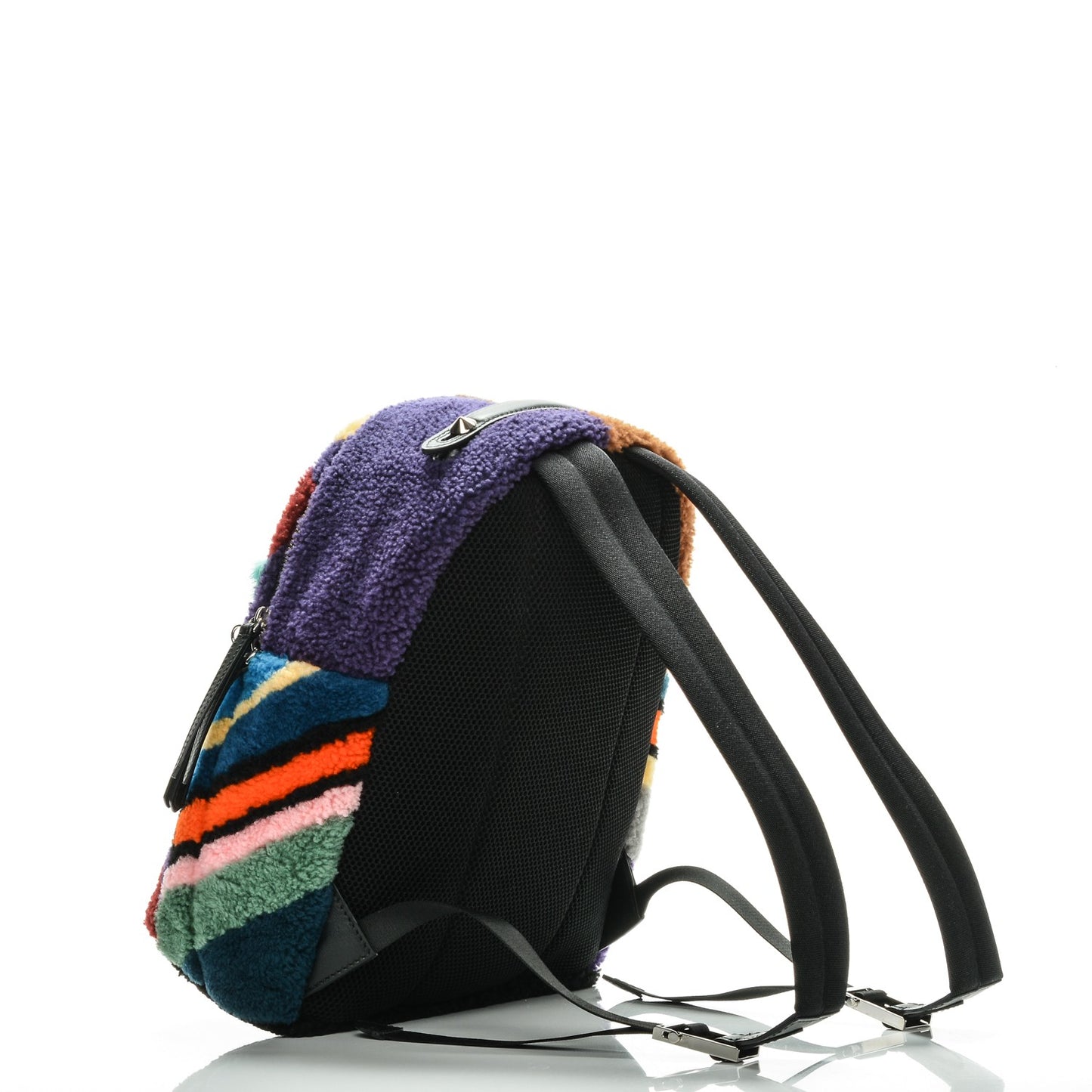 Shearling Geometric Monster Backpack Multicolor