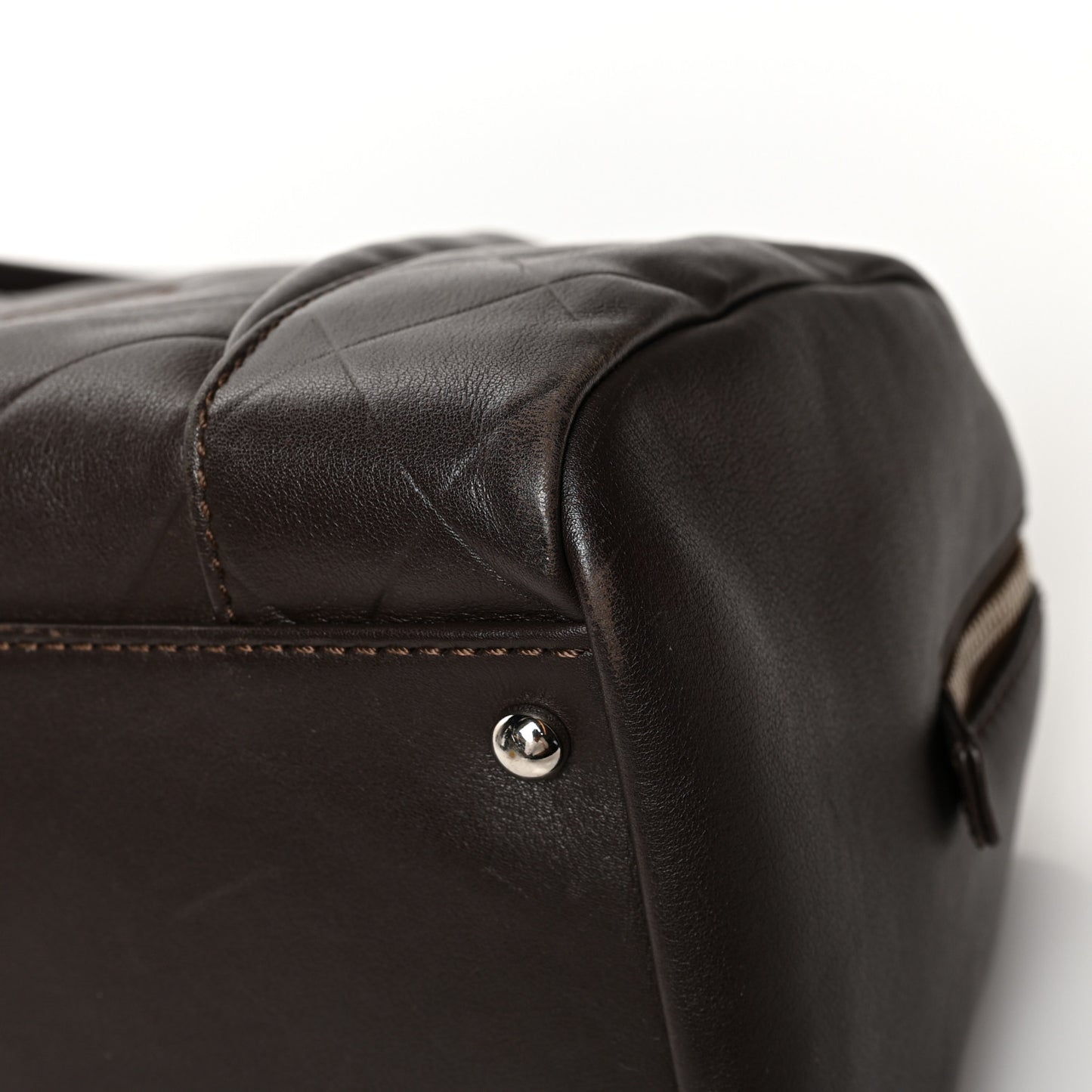 Calfskin Chevron CC All Day Long Boston Brown