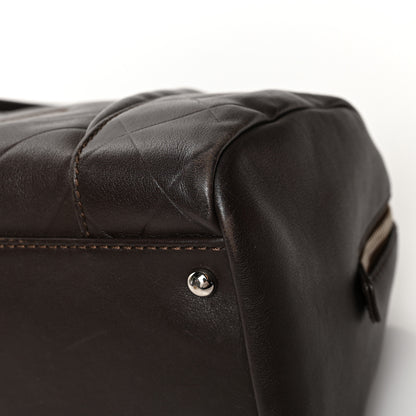 Chanel Calfskin Chevron CC All Day Long Boston Brown 9 of 13