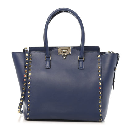 Valentino Garavani Vitello Rockstud Double Handle Tote Indigo 1 of 9