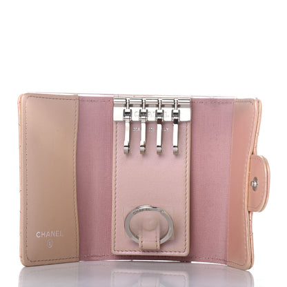 Chanel Iridescent Calfskin Quilted Classic 4 Key Holder Wallet Pink 5 of 7