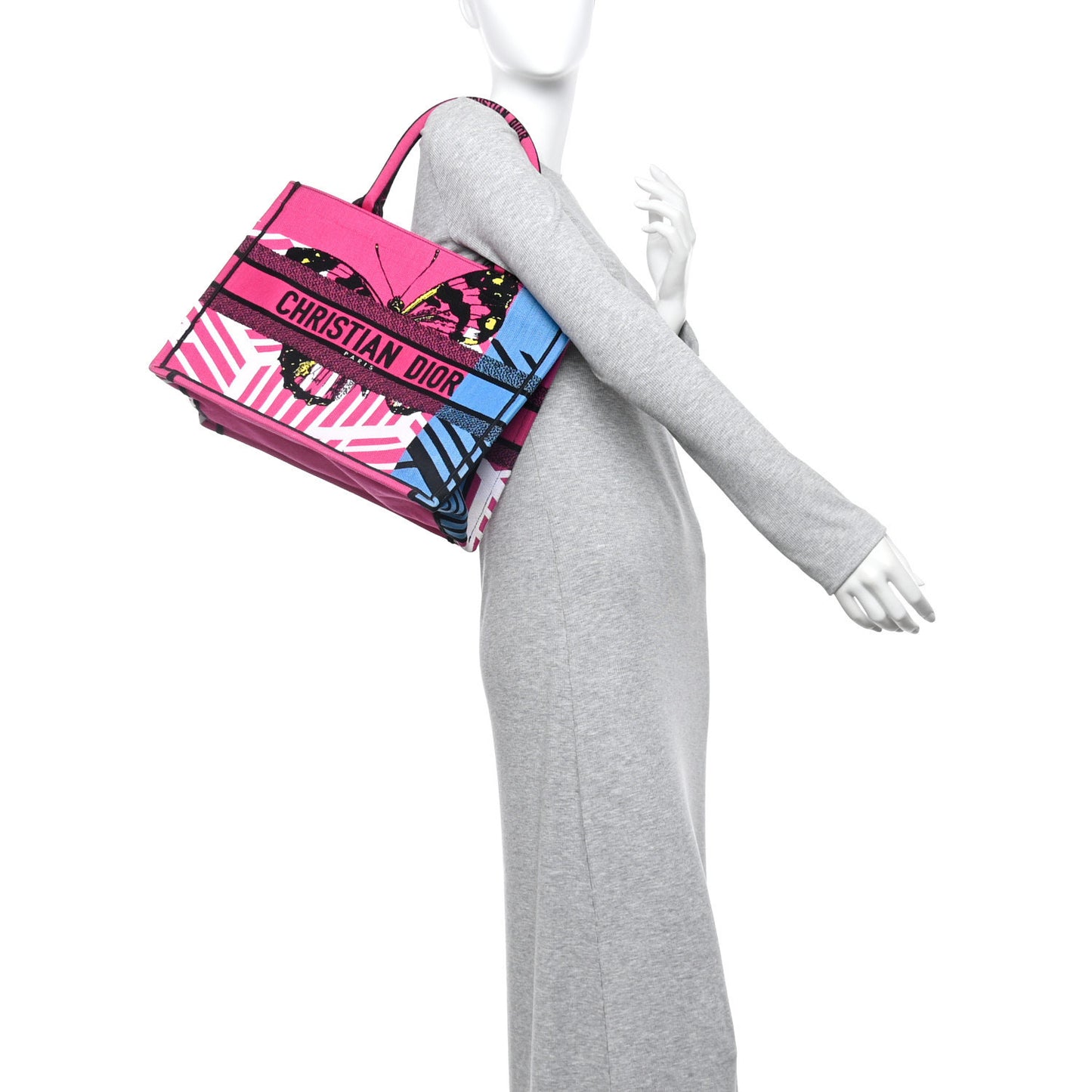 Canvas Embroidered Medium Jungle Pop Book Tote Fuchsia Multicolor