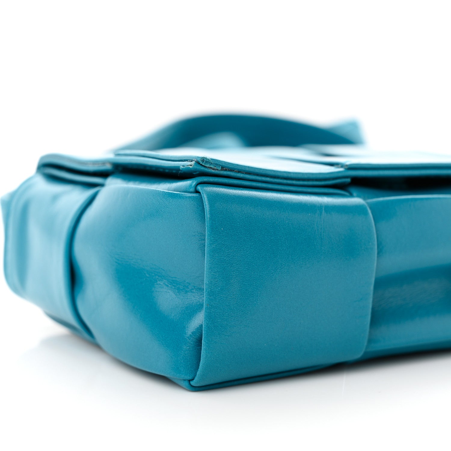 Bottega Veneta Paper Calfskin Maxi Intreccio Extra Mini Cassette Crossbody Bag Blue 9 of 11