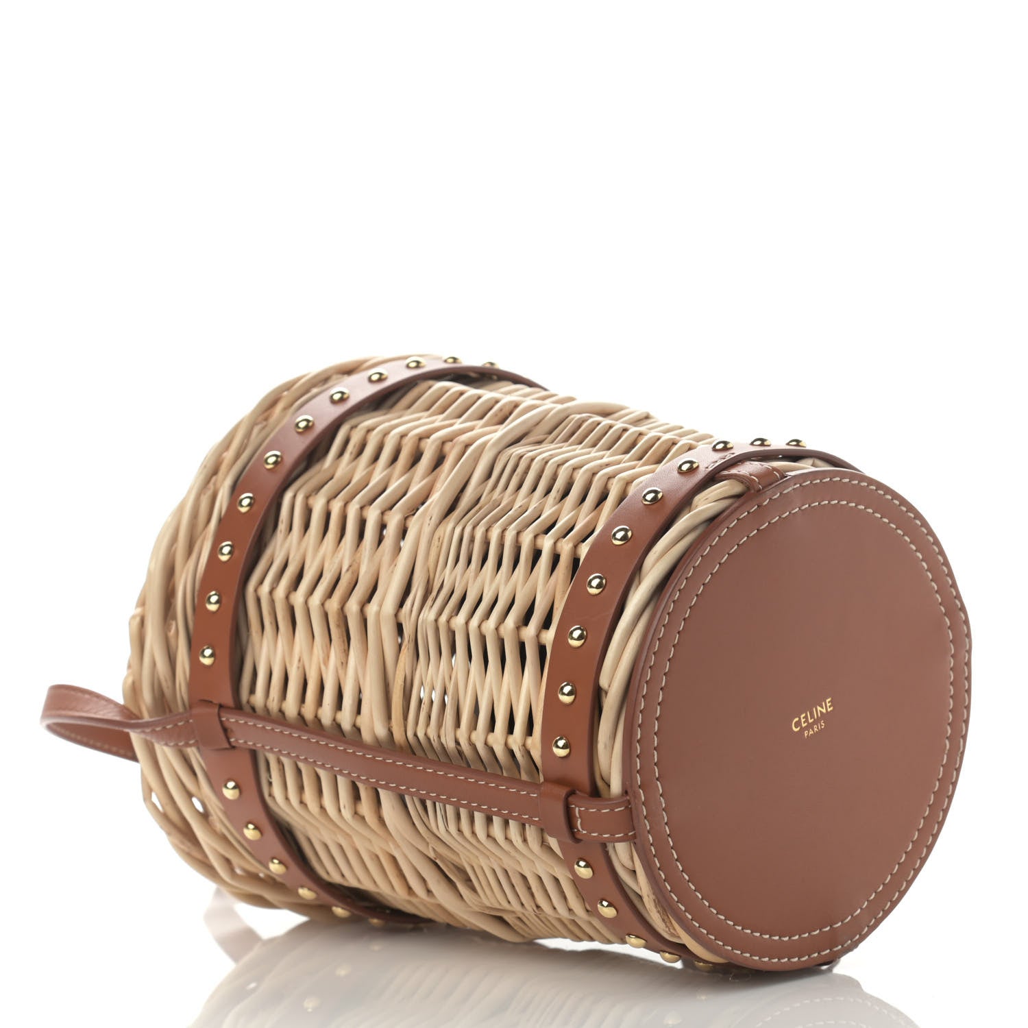 Celine Wicker Calfskin Mini Panier Bucket Bag Natural Tan 4 of 11