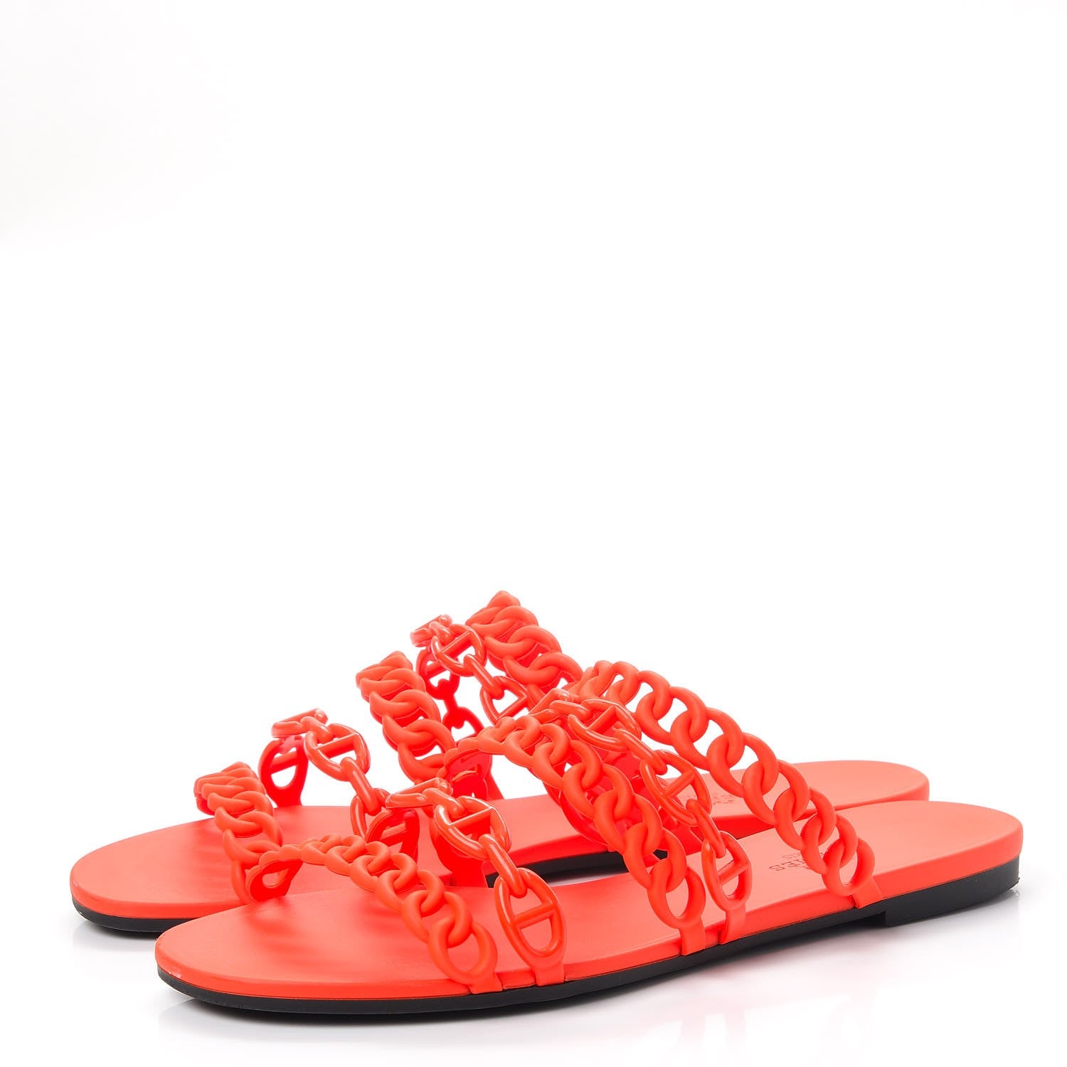 Hermes Rubber Chaine d'Ancre Nude Sandals 39 Pavot 3 of 13