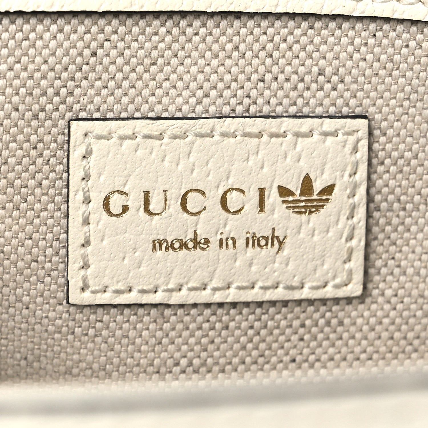 Gucci X ADIDAS Textured Dollar Calfskin Web Trefoil Mini Horsebit 1955 Shoulder Bag Off White Black Off White Black 6 of 10