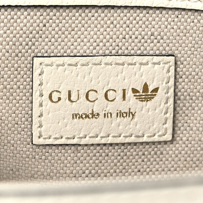 Gucci X ADIDAS Textured Dollar Calfskin Web Trefoil Mini Horsebit 1955 Shoulder Bag Off White Black Off White Black 6 of 10