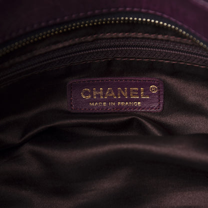 Chanel Distressed Lambskin Lady Braid Bowler Purple 8 of 13