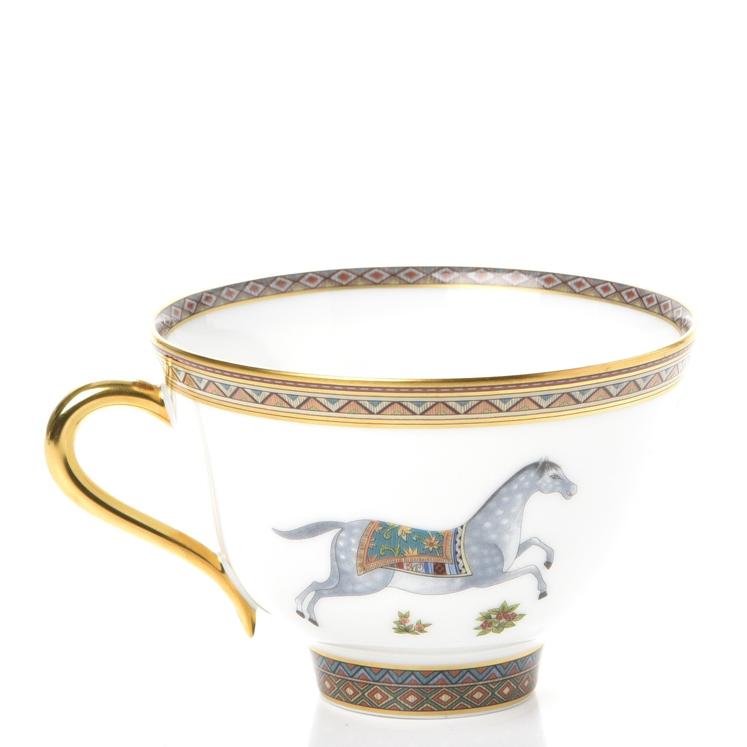 Hermes Porcelain Cheval d'Orient Tea Cup and Saucer 5 of 12