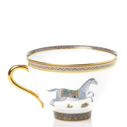 Hermes Porcelain Cheval d'Orient Tea Cup and Saucer 5 of 12