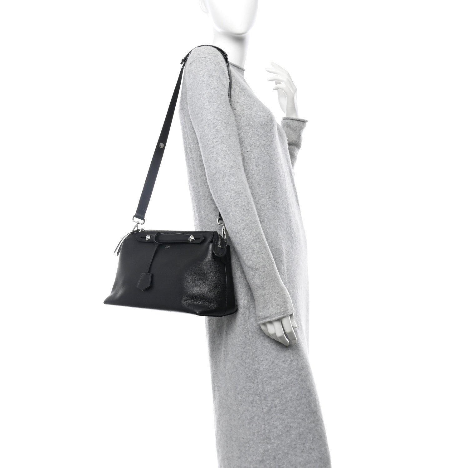 Fendi Vitello Dolce Large By The Way Boston Bag Black 1703618