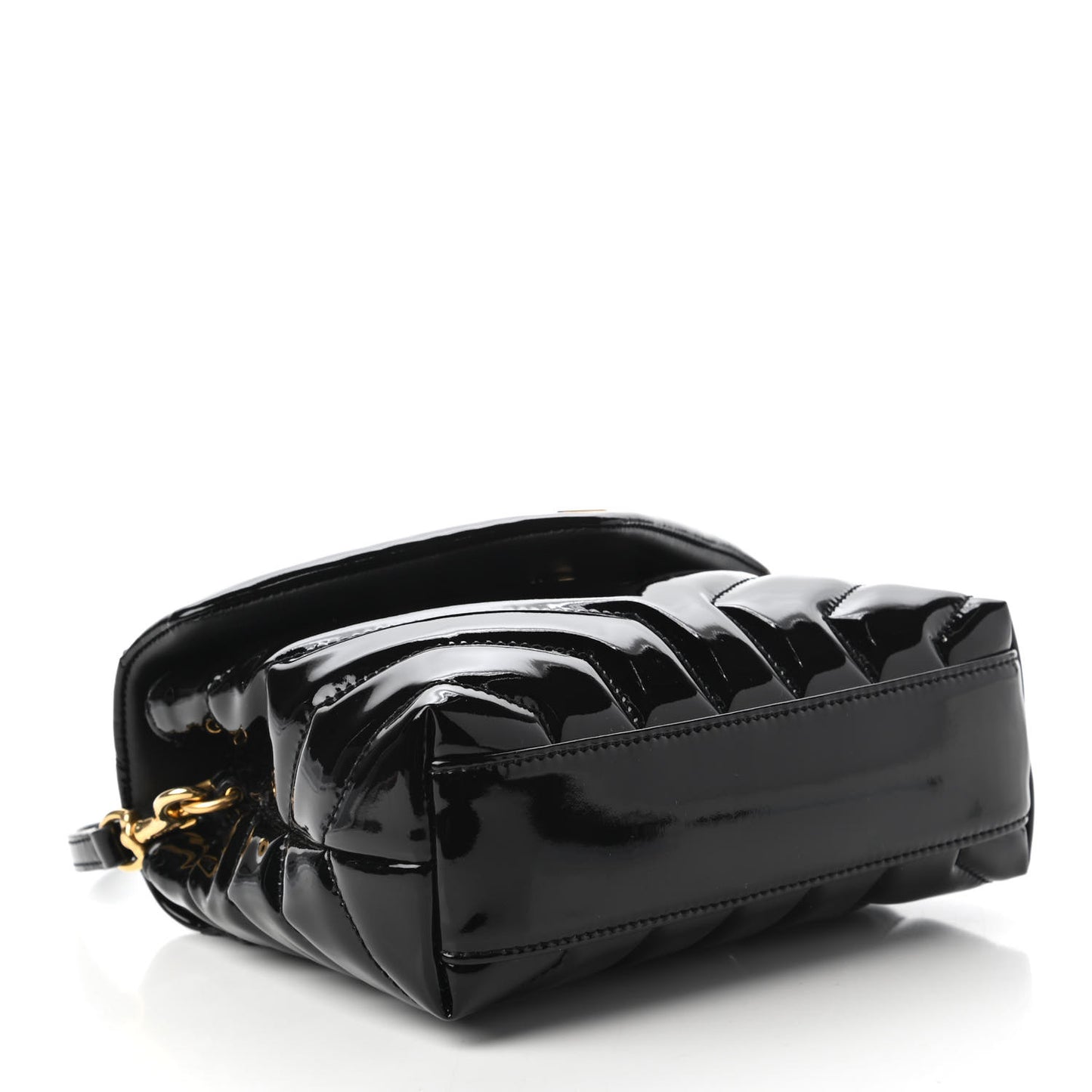 Patent Y Quilted Monogram Toy Loulou Crossbody Bag Black