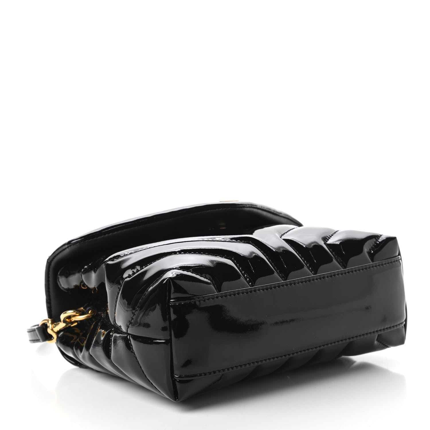Saint Laurent Patent Y Quilted Monogram Toy Loulou Crossbody Bag Black 4 of 11