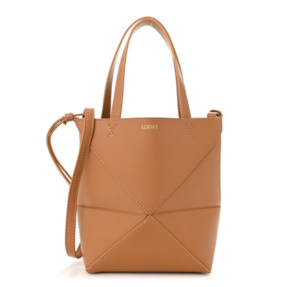 Loewe Shiny Calfskin Mini Puzzle Fold Tote Warm Desert 1 of 8