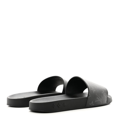 Louis Vuitton Rubber Monogram Eclipse Mens Waterfront Mules 10.5 Black 4 of 9