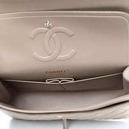 Chanel Iridescent Caviar Quilted Medium Double Flap Dark Beige 4 of 9