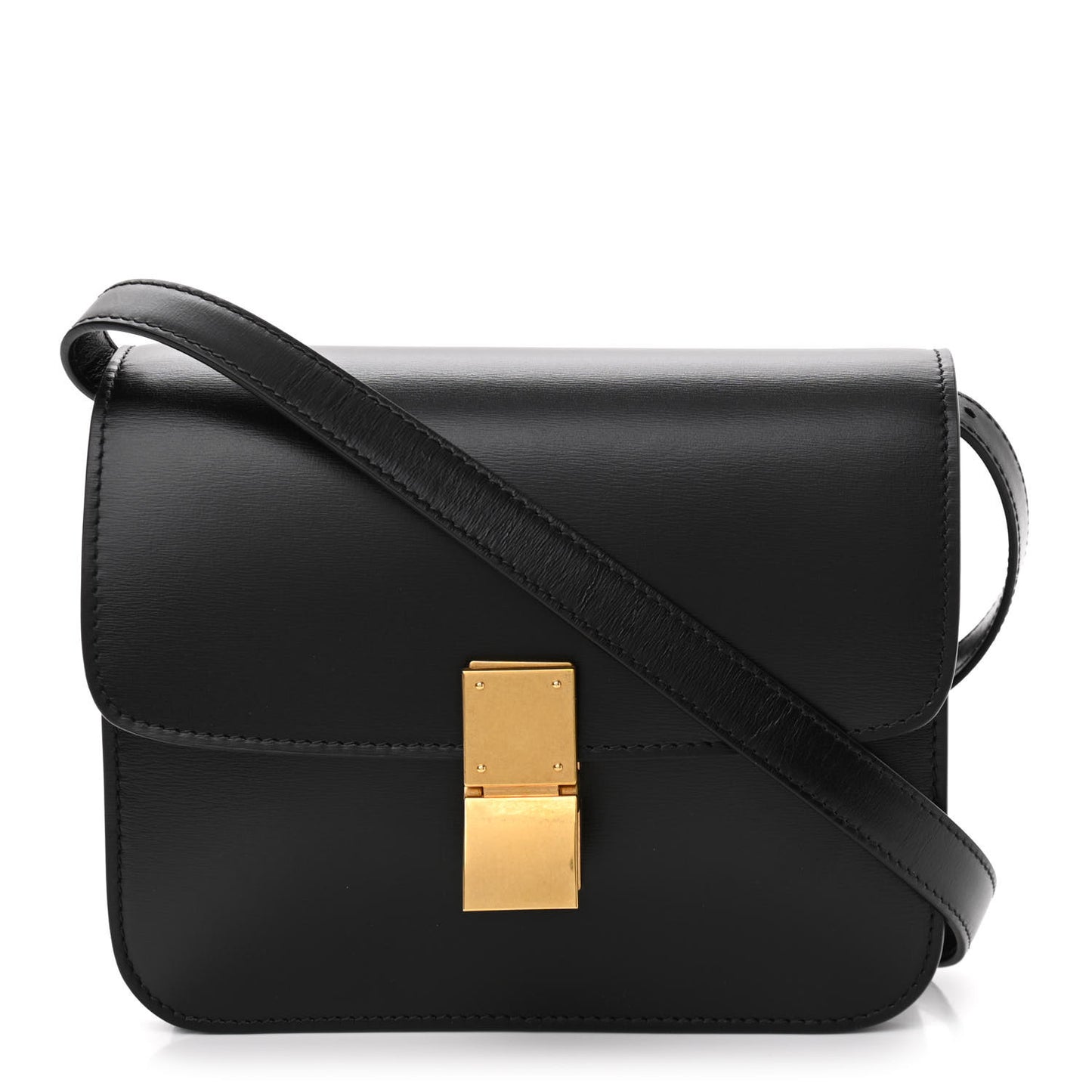 Box Calfskin Teen Classic Box Flap Bag Black