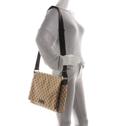 Gucci Monogram Small Flap Messenger Bag Beige Dark Brown 2 of 7