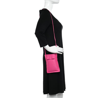 Salvatore Ferragamo Calfskin Viva Bow Phone Pouch Hot Pink 2 of 9