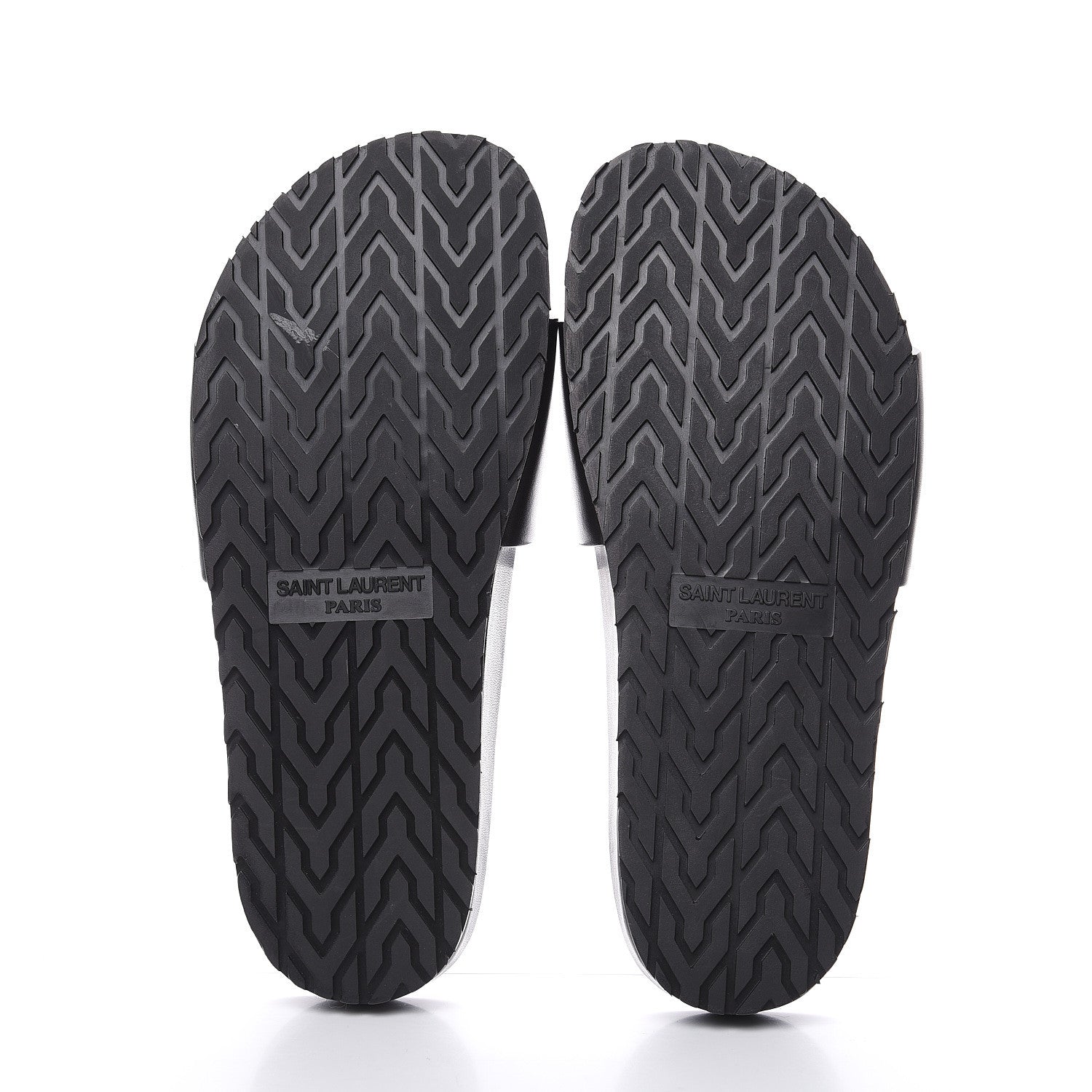 Saint Laurent Calfskin Monogram Jimmy Joan Slide Sandals 37 Black 6 of 12