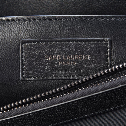 Saint Laurent Sheepskin Matelasse Chevron Monogram Large College Satchel Black 7 of 11