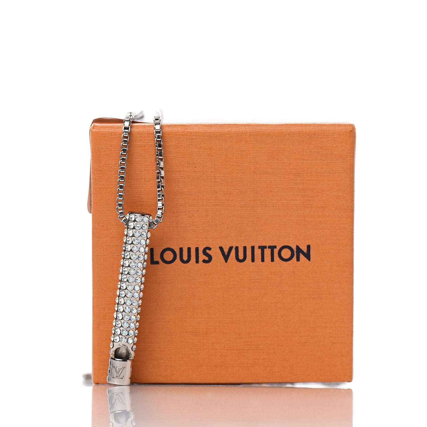 Louis Vuitton LV Whistle Chain Pendant Necklace Silver 8 of 8