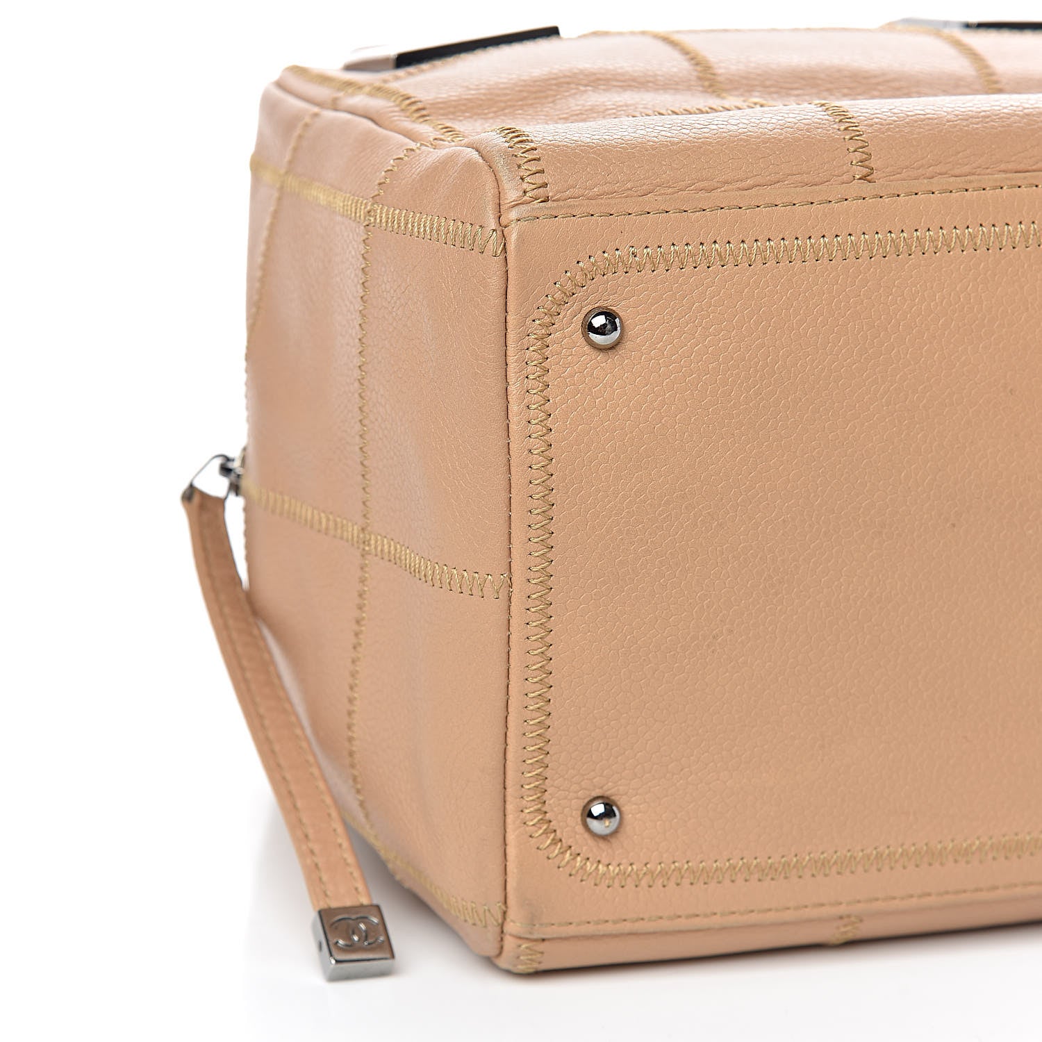 Chanel Caviar Square Stitched Tote Beige 8 of 11