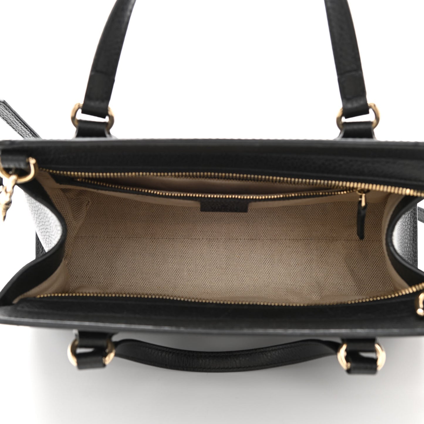 Pebbled Calfskin Medium Soho Top Handle Satchel Black