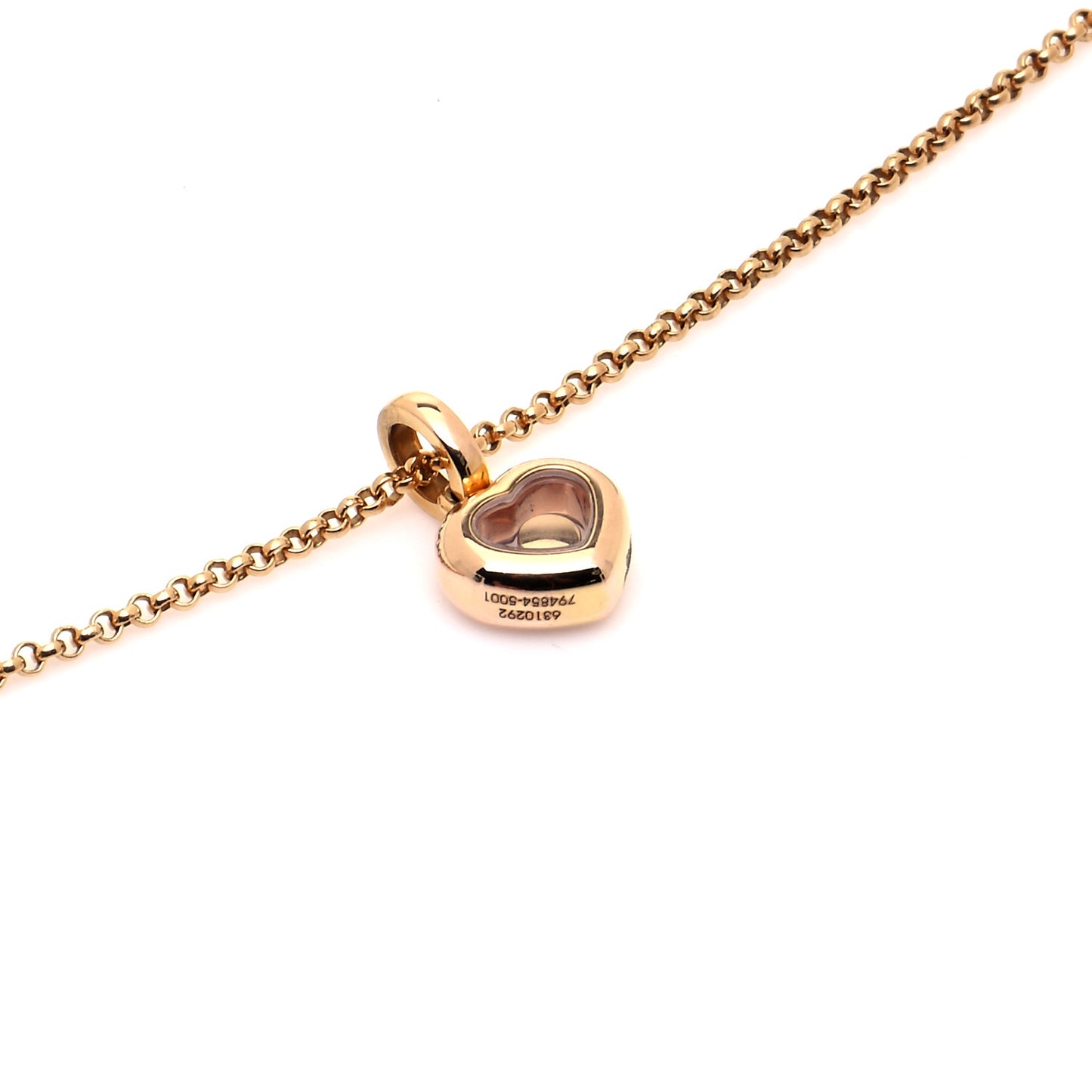 18K Yellow Gold Diamond Happy Diamonds Icons Floating Heart Pendant Necklace