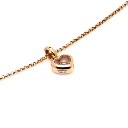 Chopard 18K Yellow Gold Diamond Happy Diamonds Icons Floating Heart Pendant Necklace 6 of 11