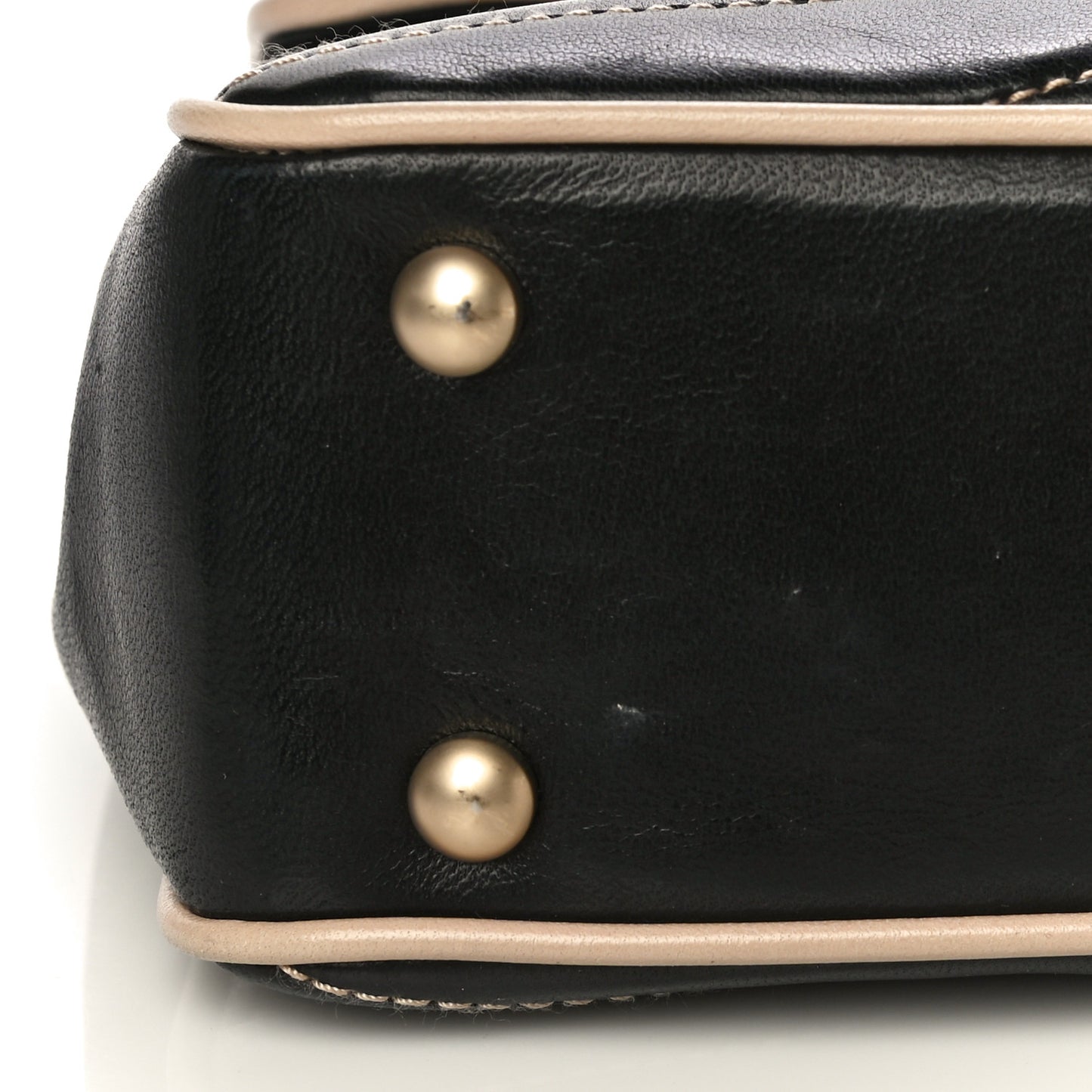 Lambskin Quilted Single Flap Bag Black Beige