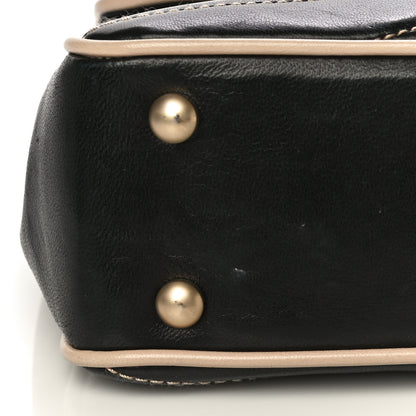 Chanel Lambskin Quilted Single Flap Bag Black Beige 16 of 25