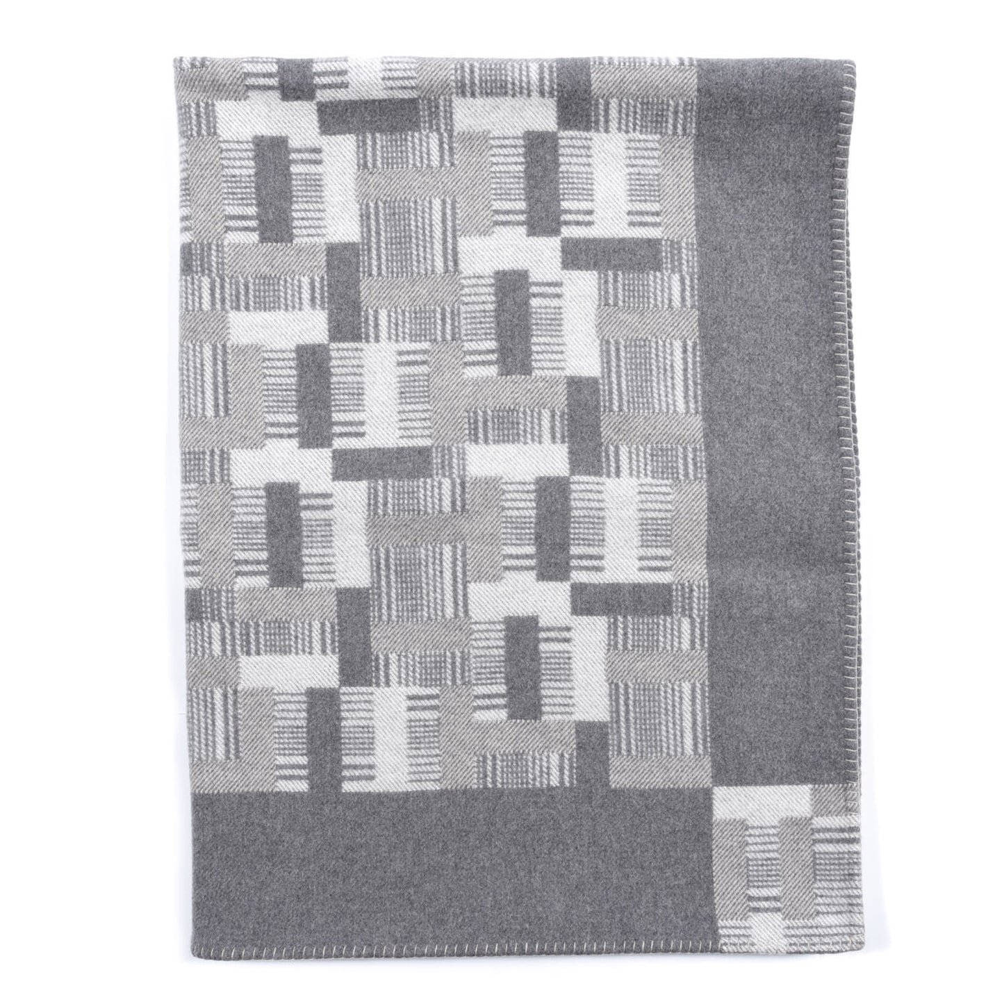 Wool Cashmere Avalon Paper Block Blanket Gris Acier