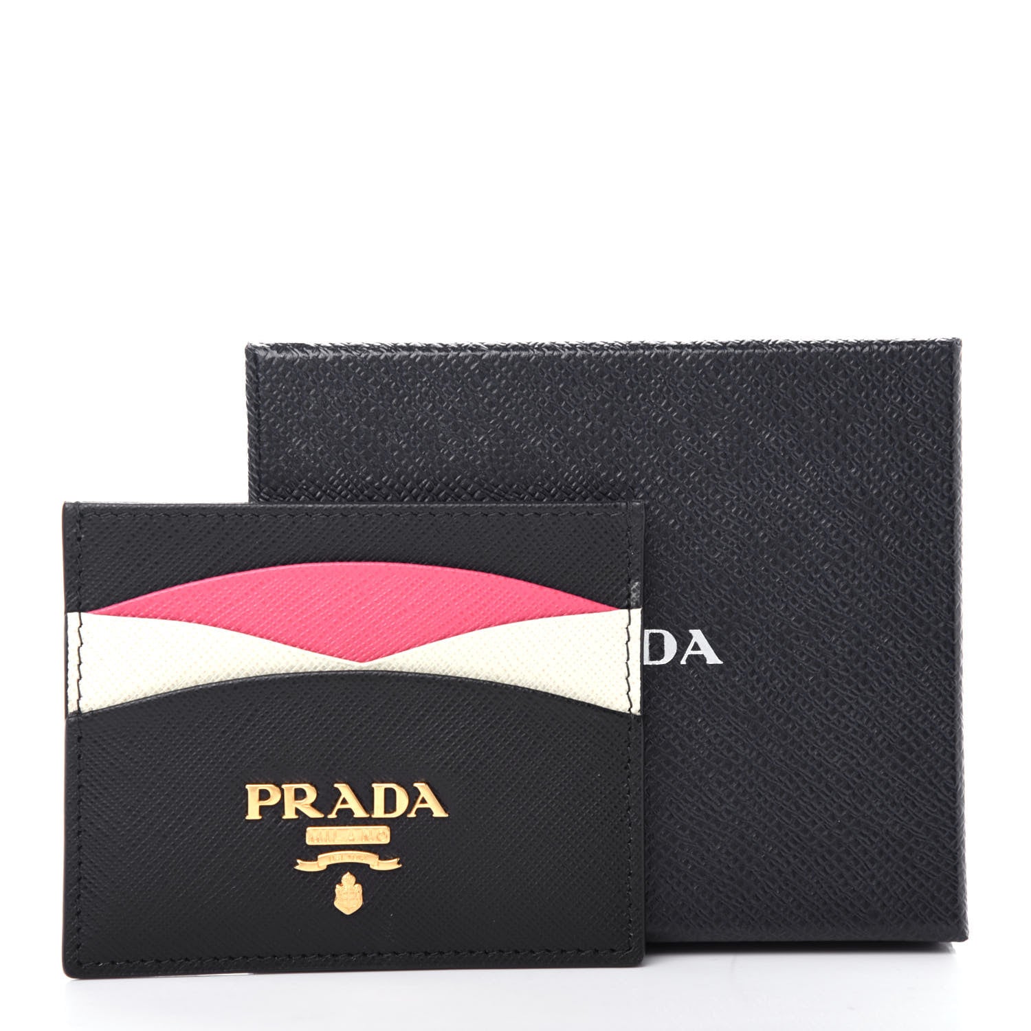 Prada Saffiano Card Holder Black Ibisco 8 of 8