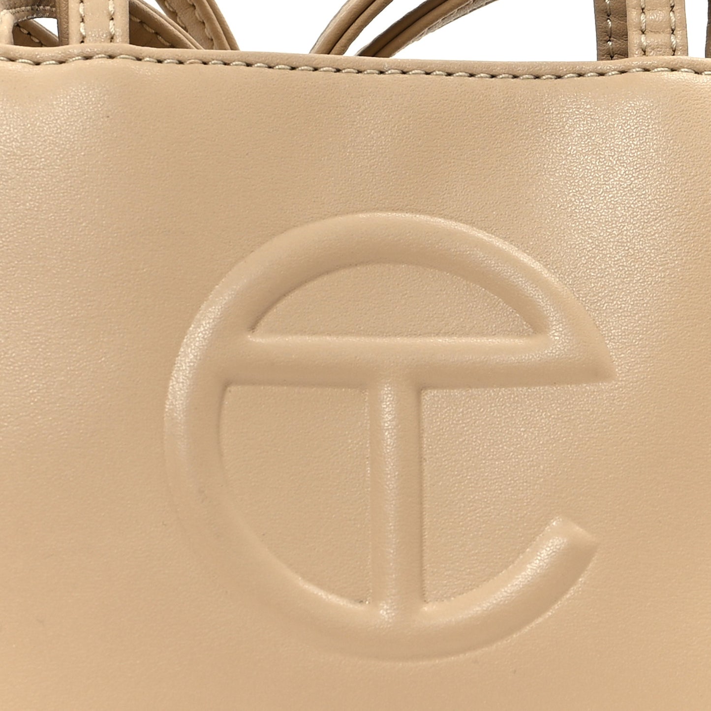 Vegan Leather Small Shopping Bag Cream