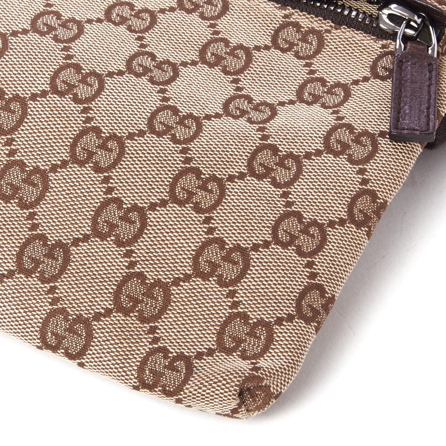 GG Monogram Double Pocket Belt Bag Dark Brown