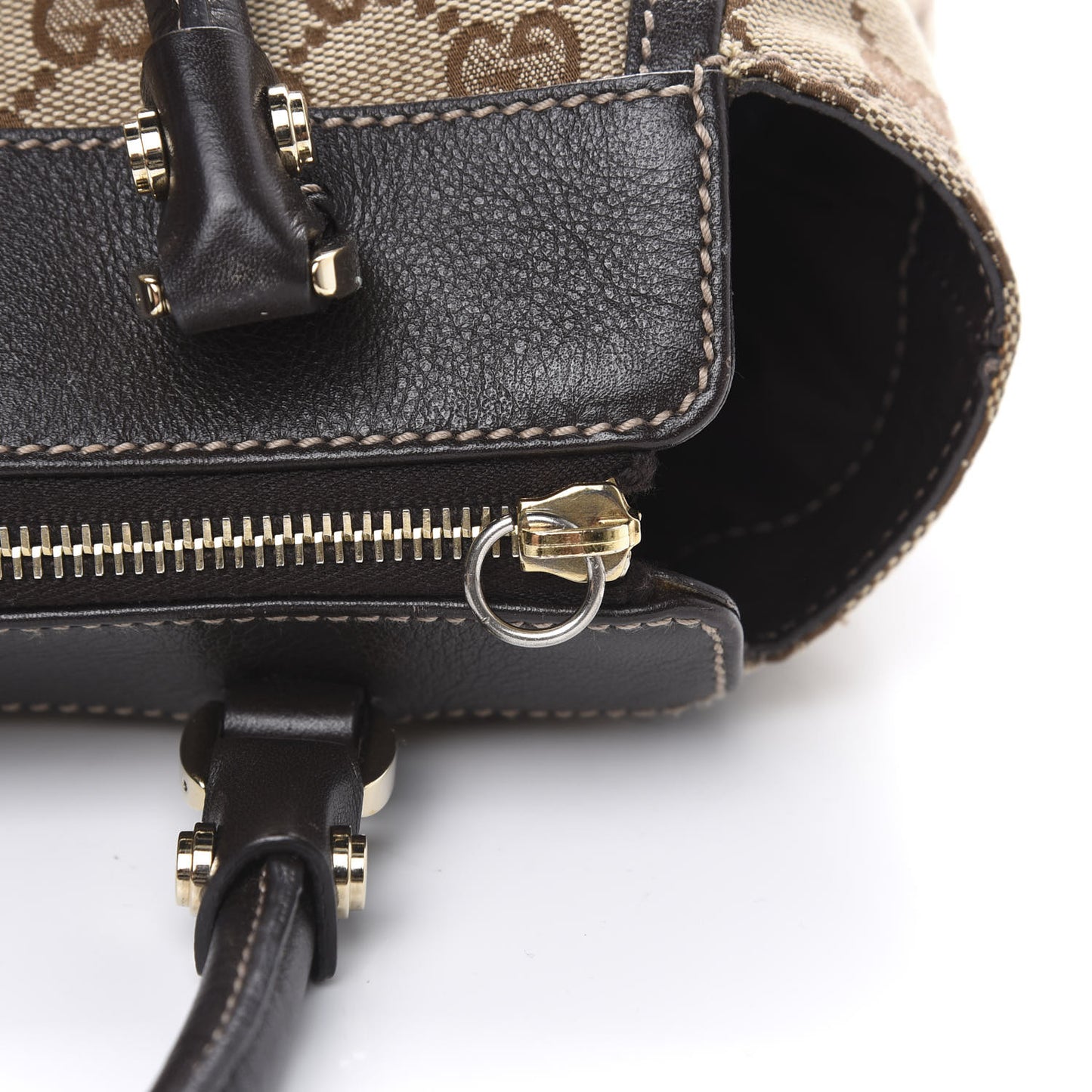 Monogram D Gold Tote Dark Brown
