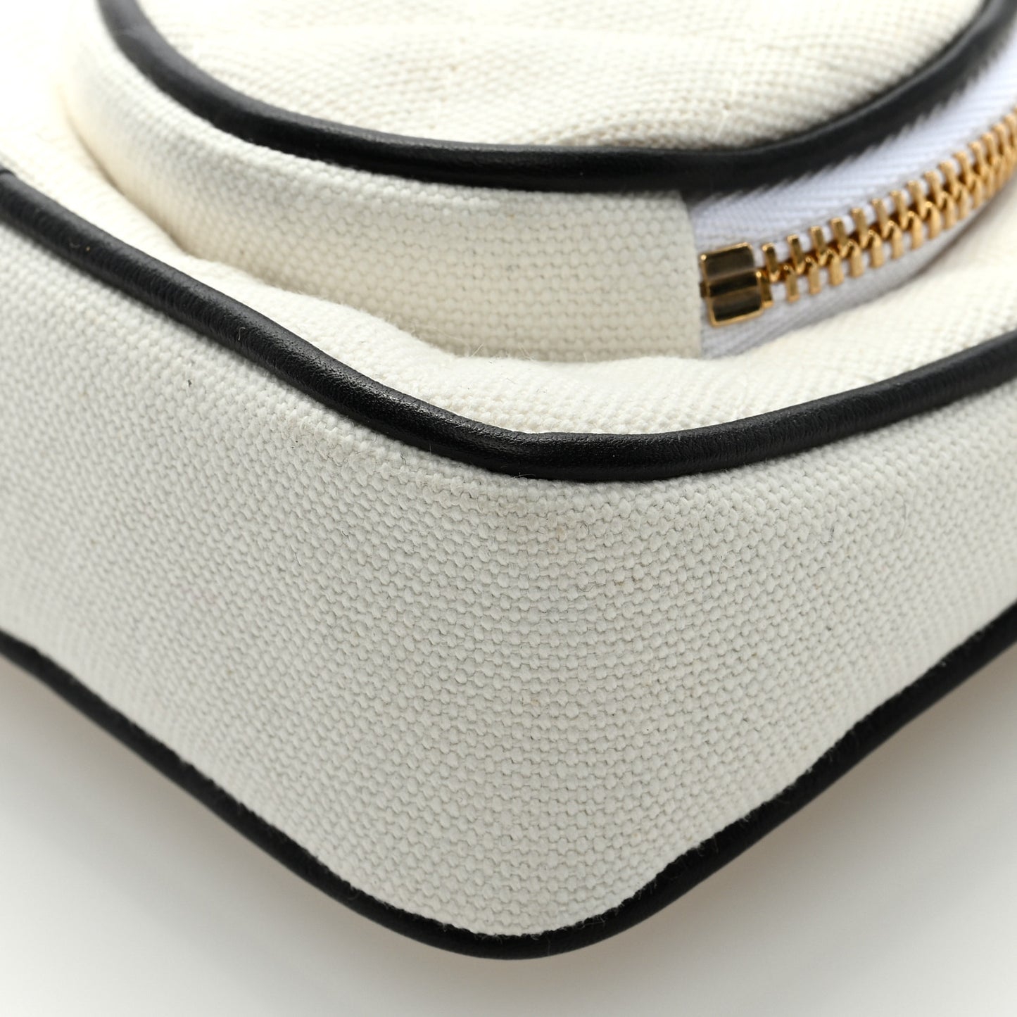 Canvas Calfskin Tennis Racket Mini Bag White Black