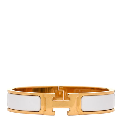 Hermes Enamel Narrow Clic Clac H Bracelet PM White 1 of 4