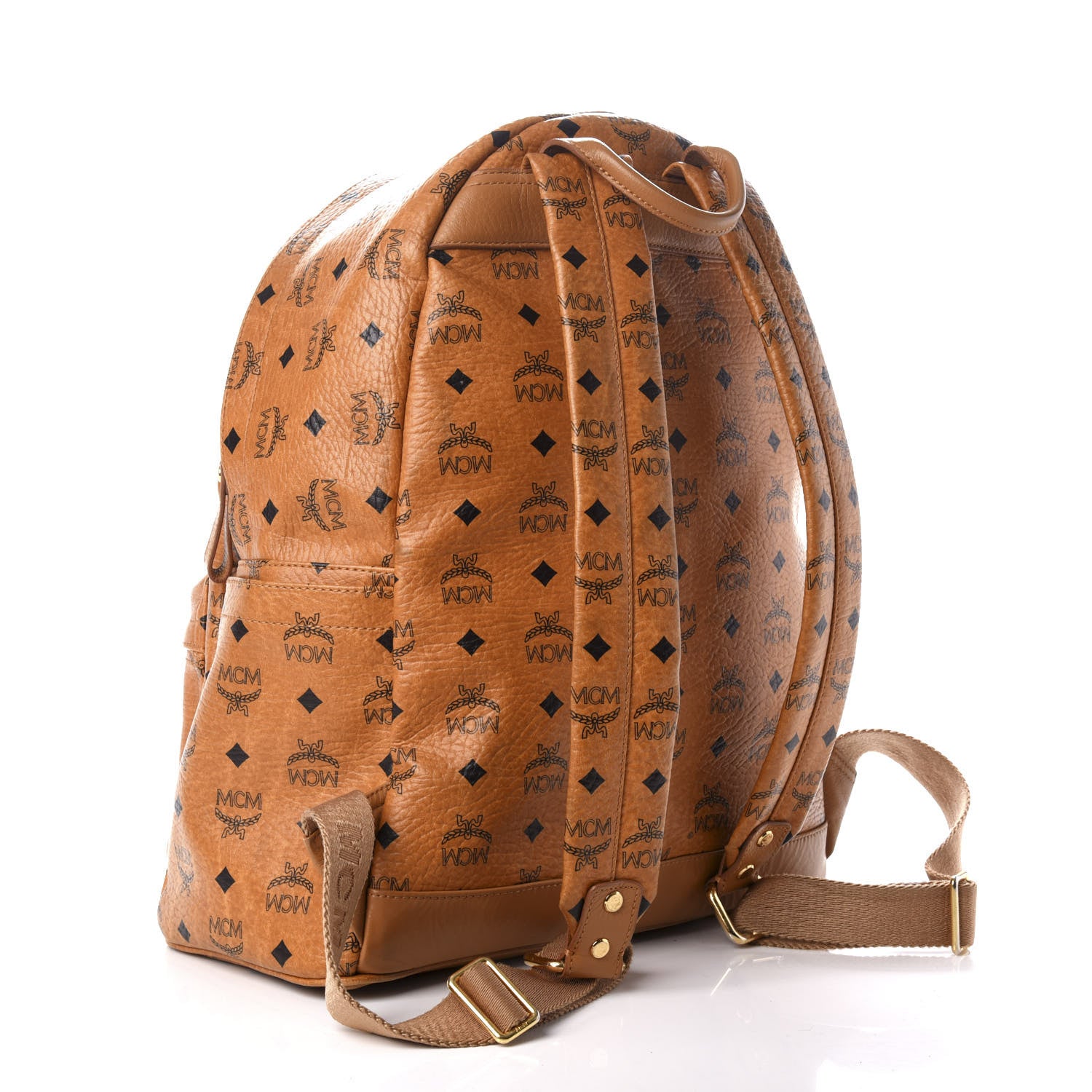 MCM Visetos Medium Sprinkle Stud Stark Backpack Cognac 2 of 8