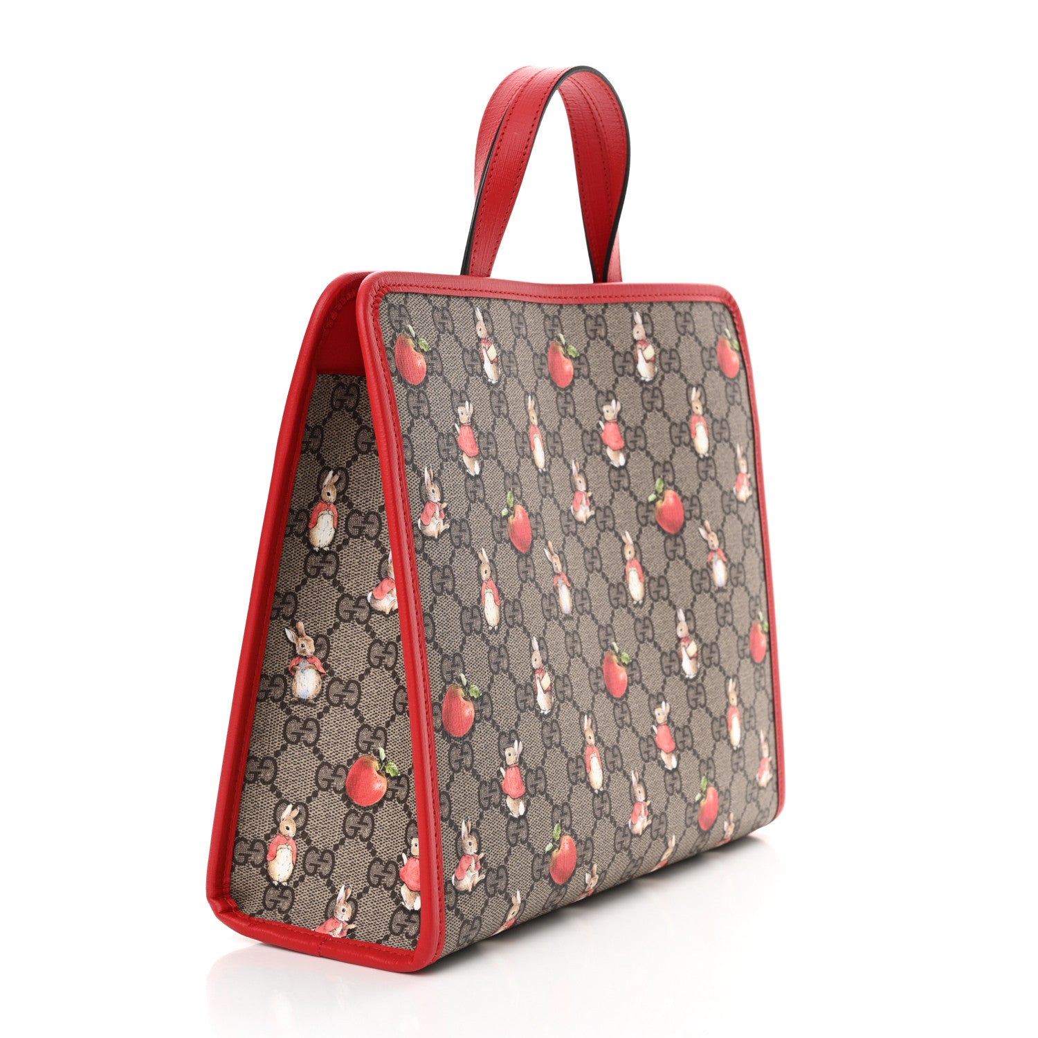 Gucci X Peter Rabbit GG Supreme Monogram Rabbit Apple Childrens Tote Beige Ebony Multicolor Bright Hibiscus 3 of 10
