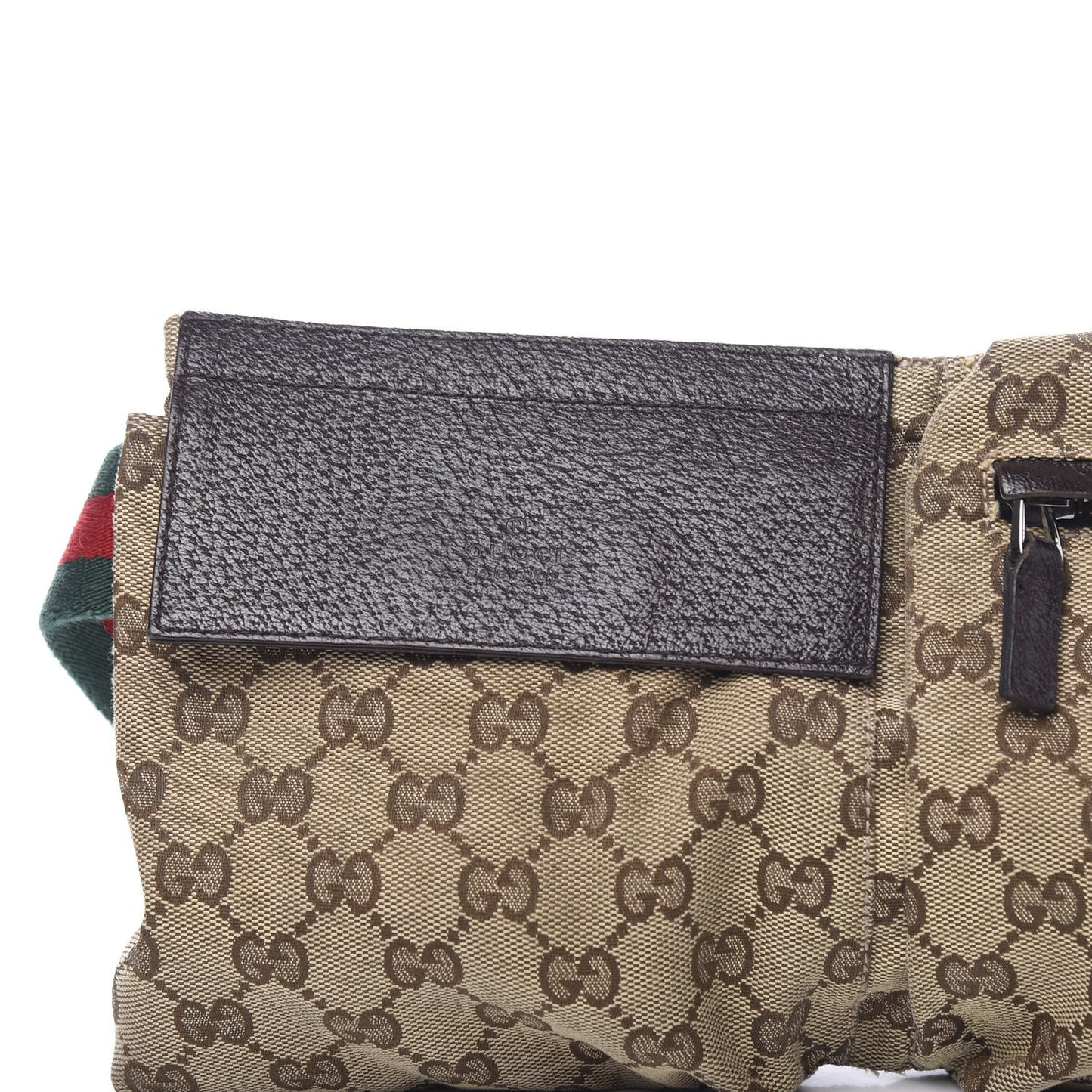 GG Monogram Double Pocket Belt Bag Dark Brown