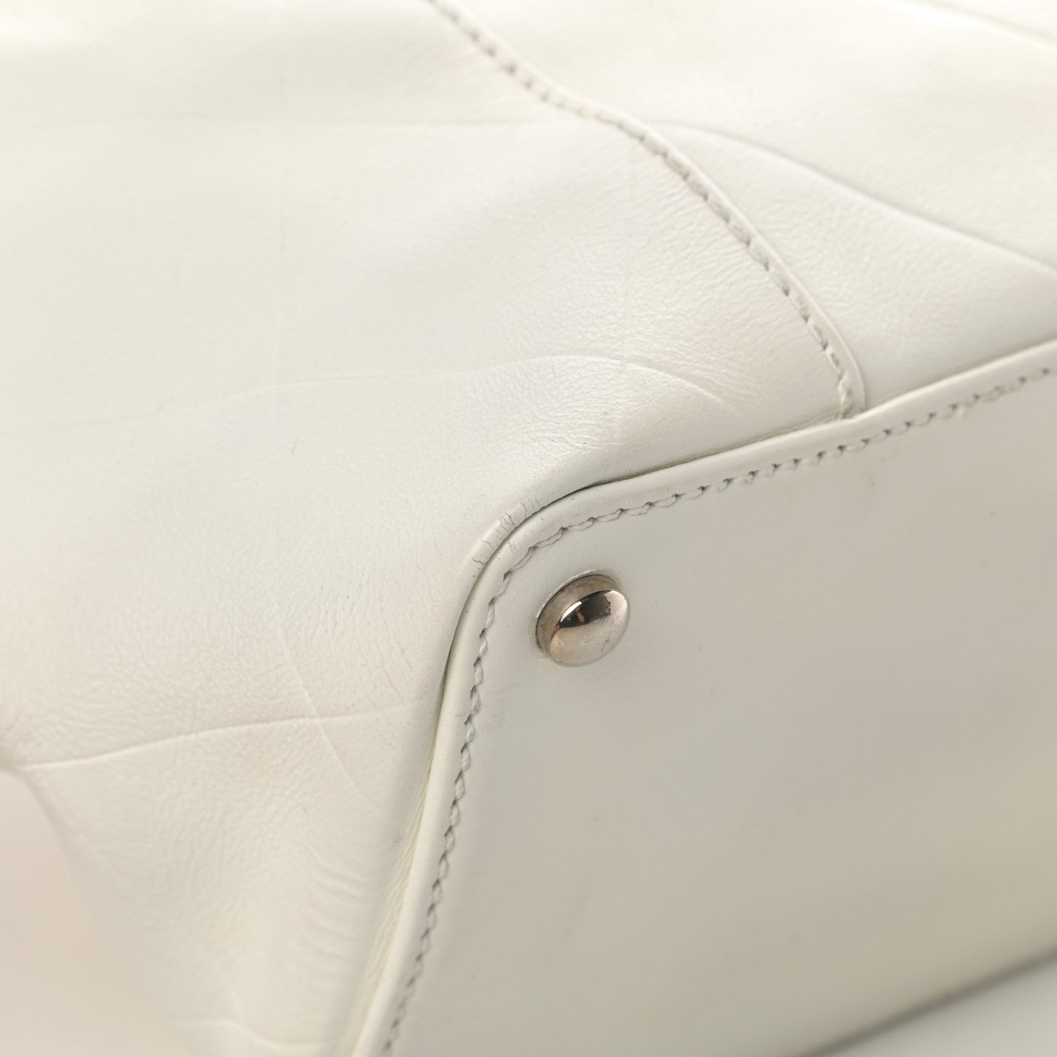 Chanel Calfskin CC Chevron All Day Long Tote White 9 of 18