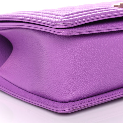 Chanel Caviar Quilted Medium Boy Flap Purple 9 of 12
