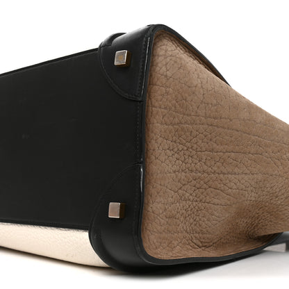 Celine Bullhide Calfskin Suede Mini Tri-Color Luggage White 9 of 9