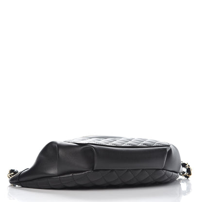 Chanel Lambskin Quilted Waist Bag Fanny Pack Black 4 of 9