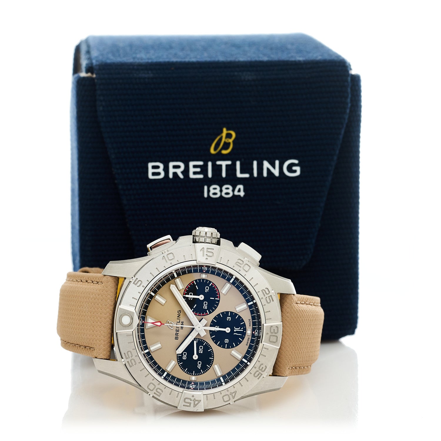 Breitling Stainless Steel Calfskin 44mm Avenger B01 Chronograph Automatic Watch Sand AB0147101A1X1 5 of 5