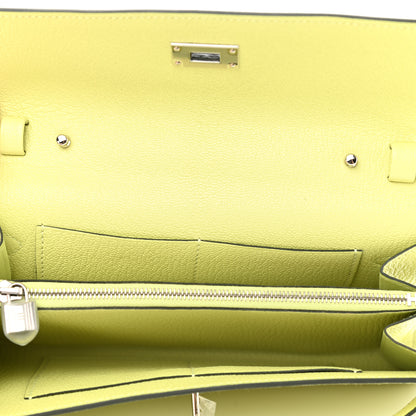 Hermes Chevre Mysore Kelly Wallet To Go Jaune Bourgeon 4 of 5