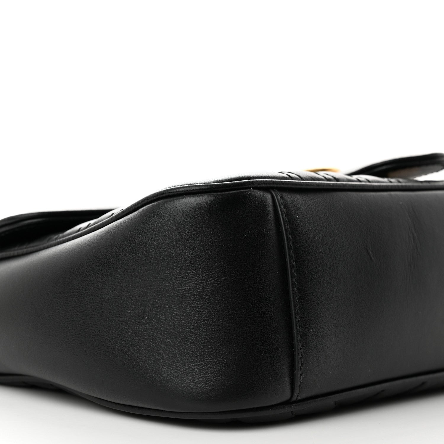 Gucci Calfskin Matelasse Small GG Marmont Shoulder Bag Black 9 of 13