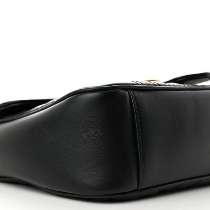 Gucci Calfskin Matelasse Small GG Marmont Shoulder Bag Black 9 of 13